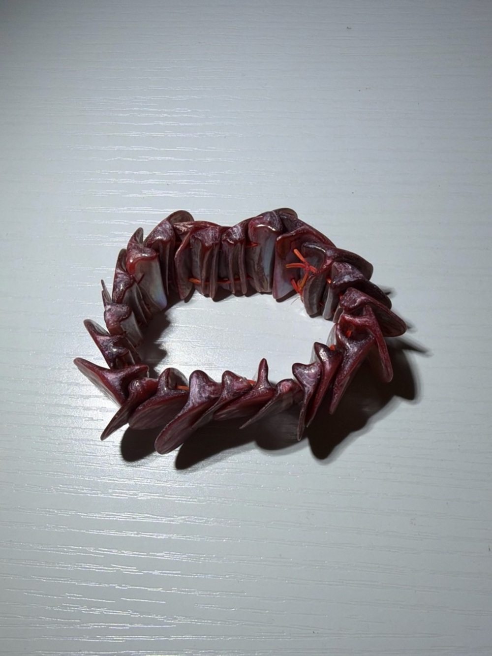 Red Statement Spike Stretch Bracelet